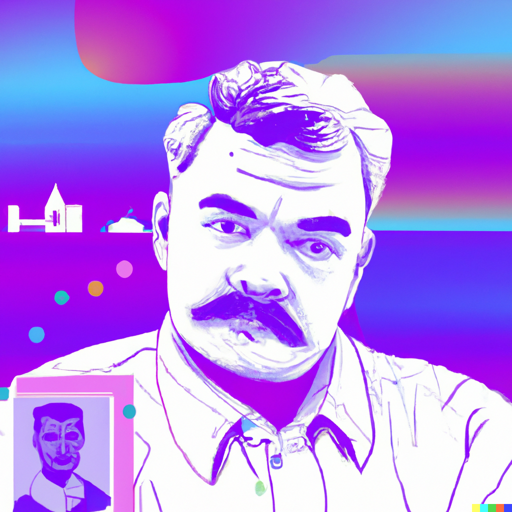 imagem criada pelo dall-e com o intuito de ilustrar a história dos últimos suspiros de Ernest Hemingway.