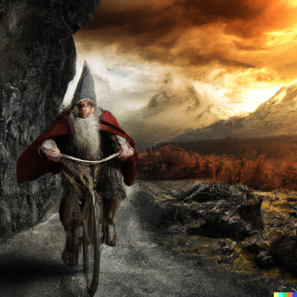 Gandalf também pode andar de bicicleta por Mordor, não?